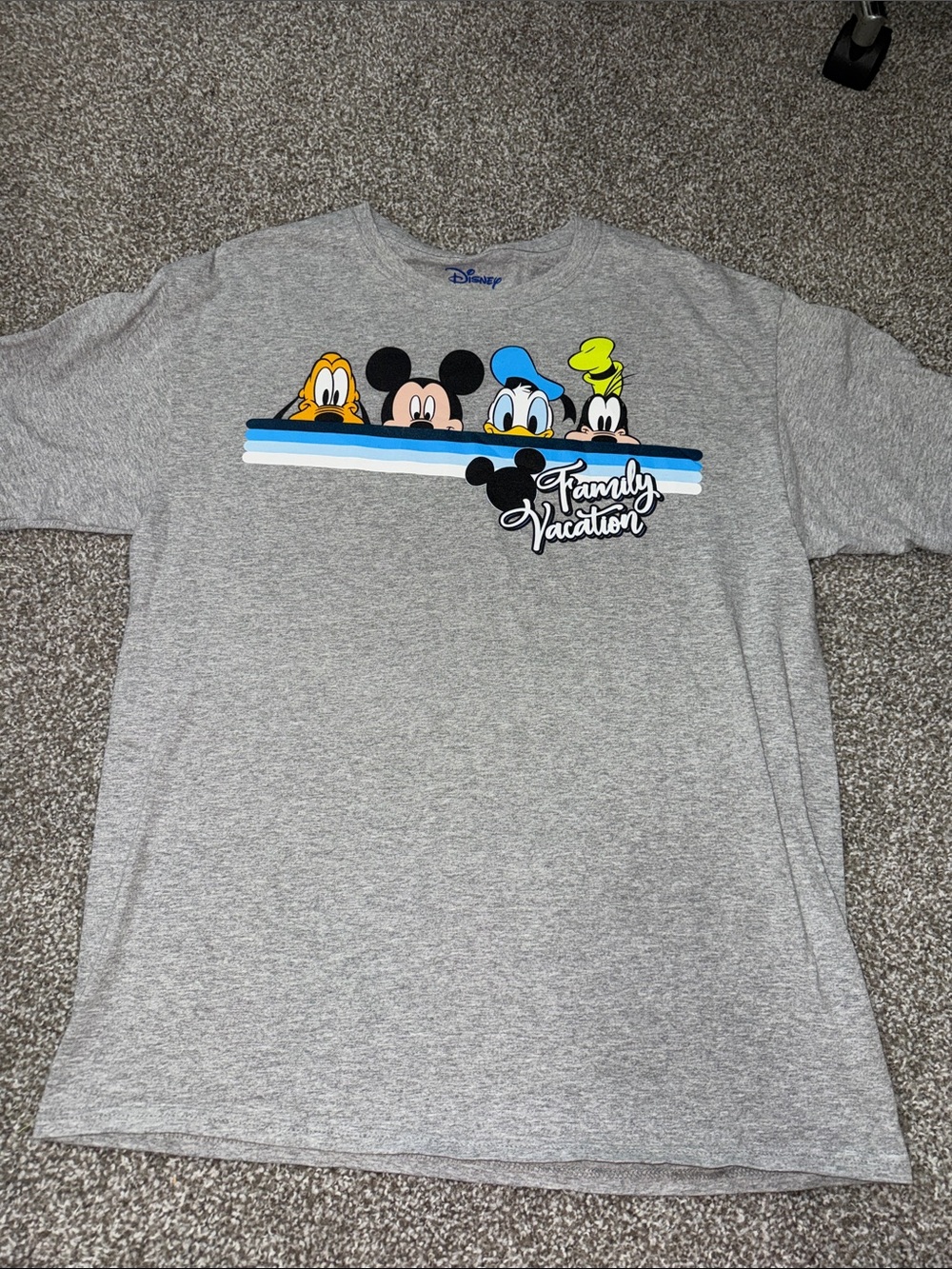 Disney Gray 'Family Vacation' Mickey & Friends Short Sleeve Tee